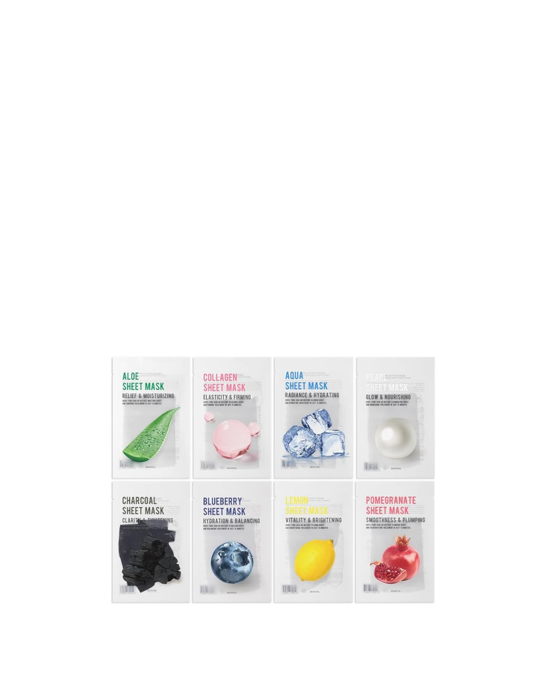 Eunyul Korean Pack of 8 Facial Skin Mask Sheets